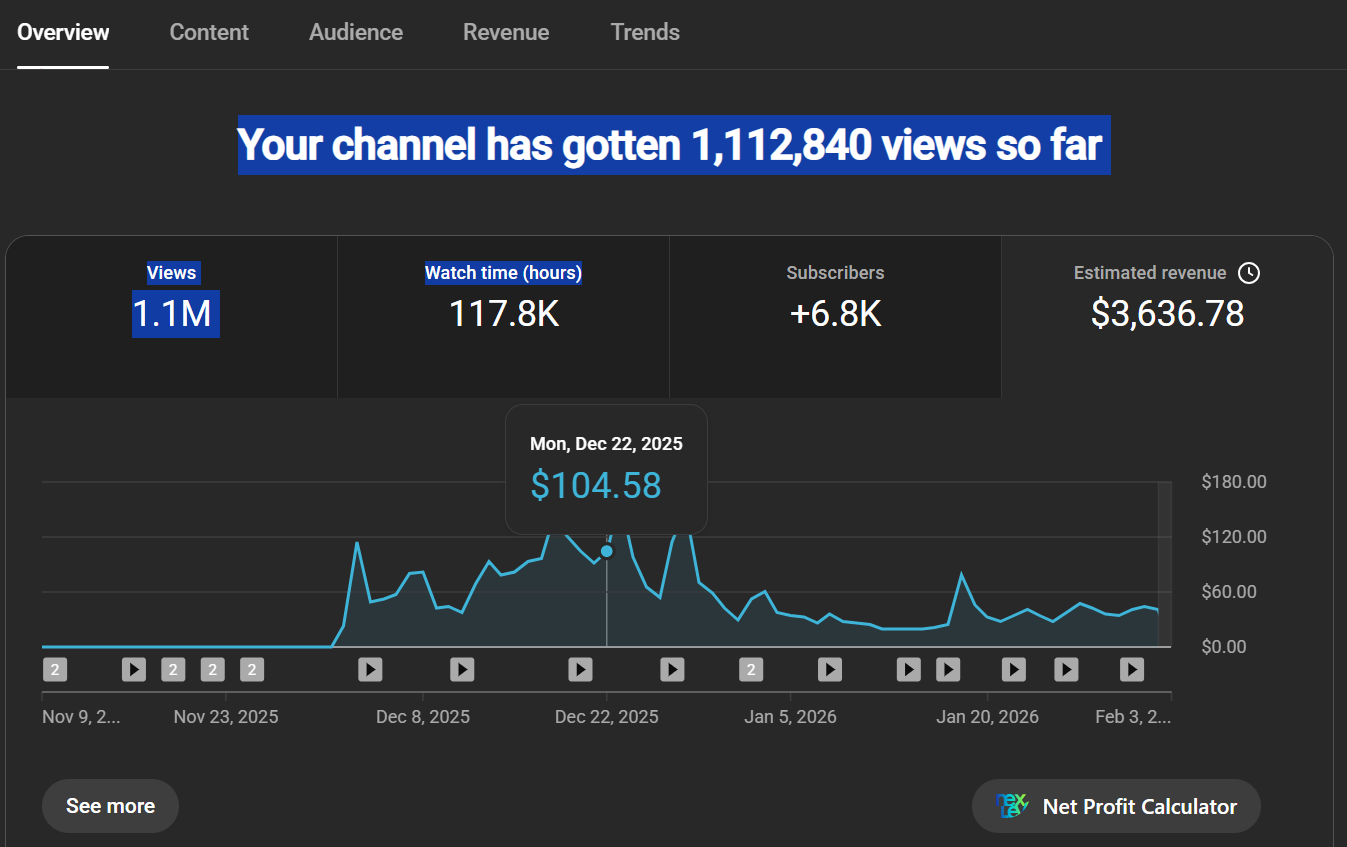 youtube automation earning new channel